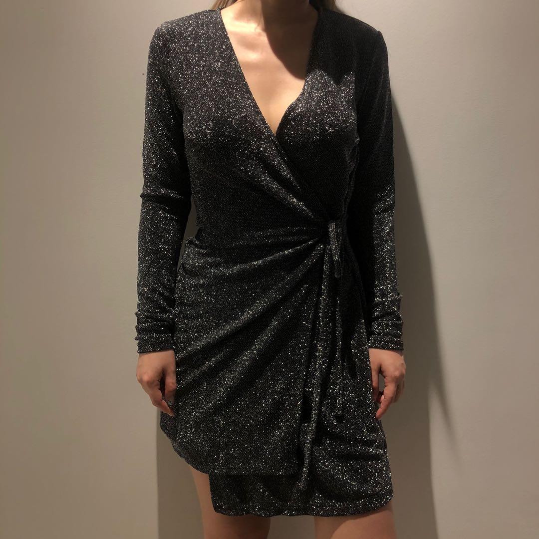 Glitter wrap dress Clearance