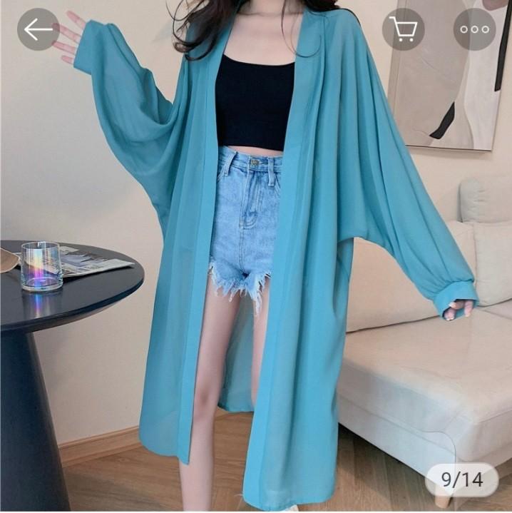 Chiffon sales long jacket