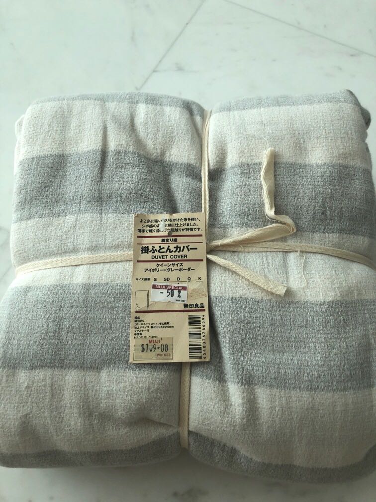 Brand New Muji Duvet Cover Queen Size, Furniture & Home Living, Bedding