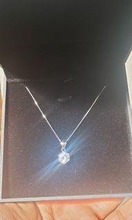 Brand New Silver Necklace with Crystal pendant