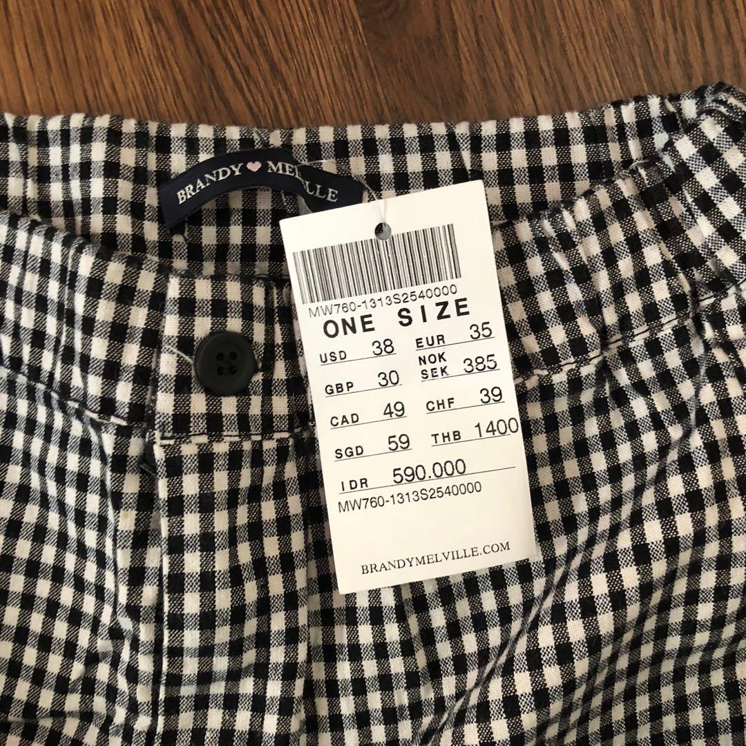 brandy melville black white checkered pants
