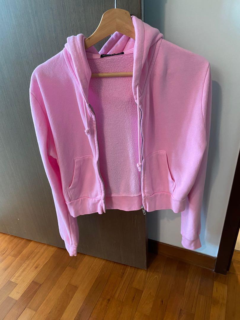 Brandy Melville / John Galt bubblegum pink crystal zip up hoodie, Women's  Fashion, Coats, Jackets and Outerwear on Carousell