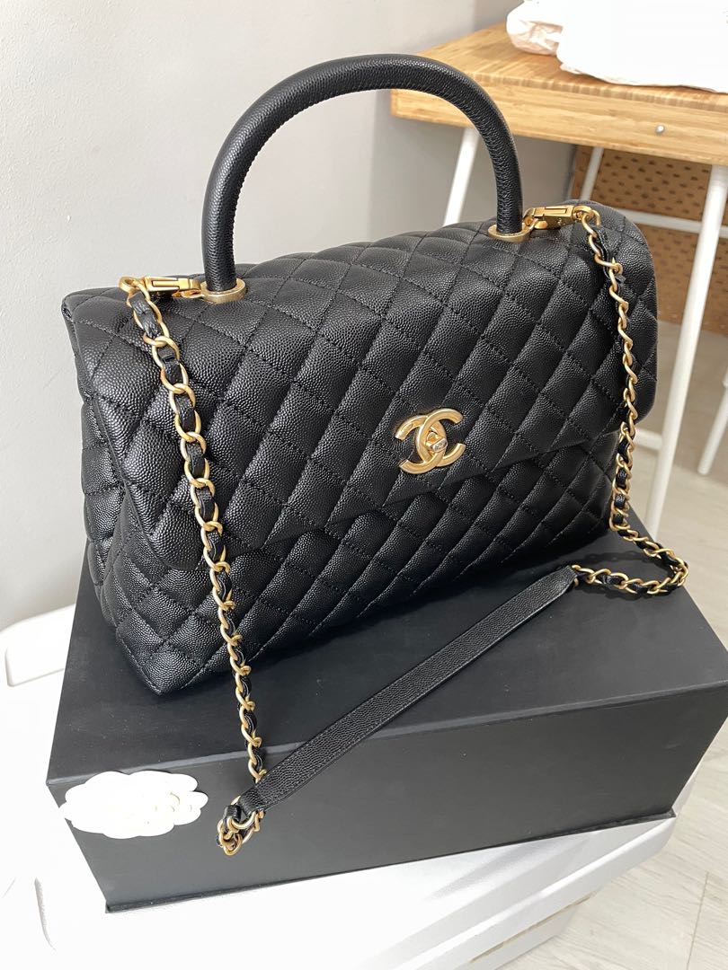 Chanel Flap Bag with Top Handle, Luxury, Bags & Wallets on Carousell