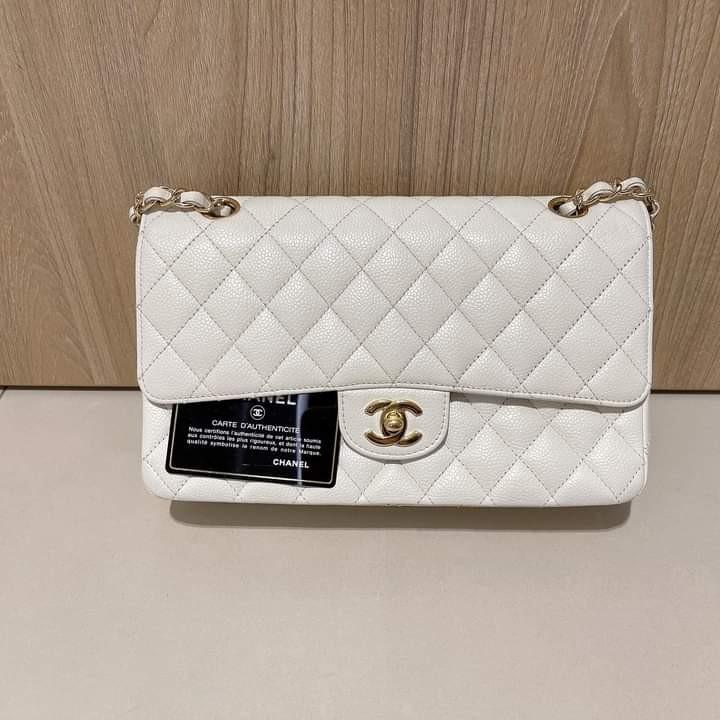 Chanel 2.55 Reissue Double Flap Cambon Embossed Ivory 31 Rue Jumbo Classic  870540 Off-white Leather Shoulder Bag, Chanel