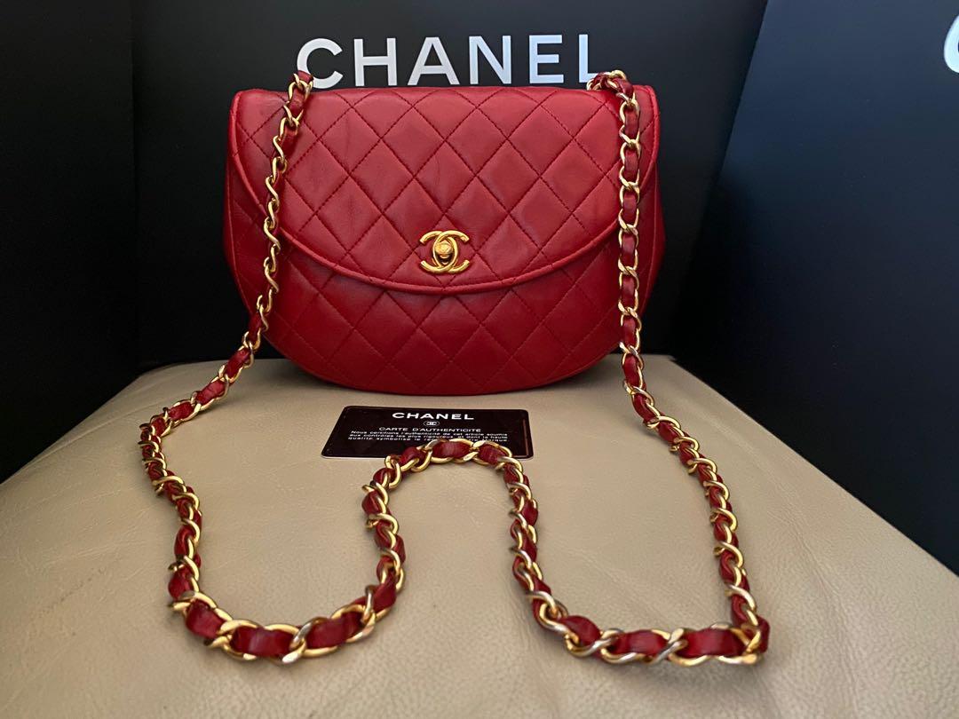 Chanel vintage 24K gold hw mini bag in red lamb skin