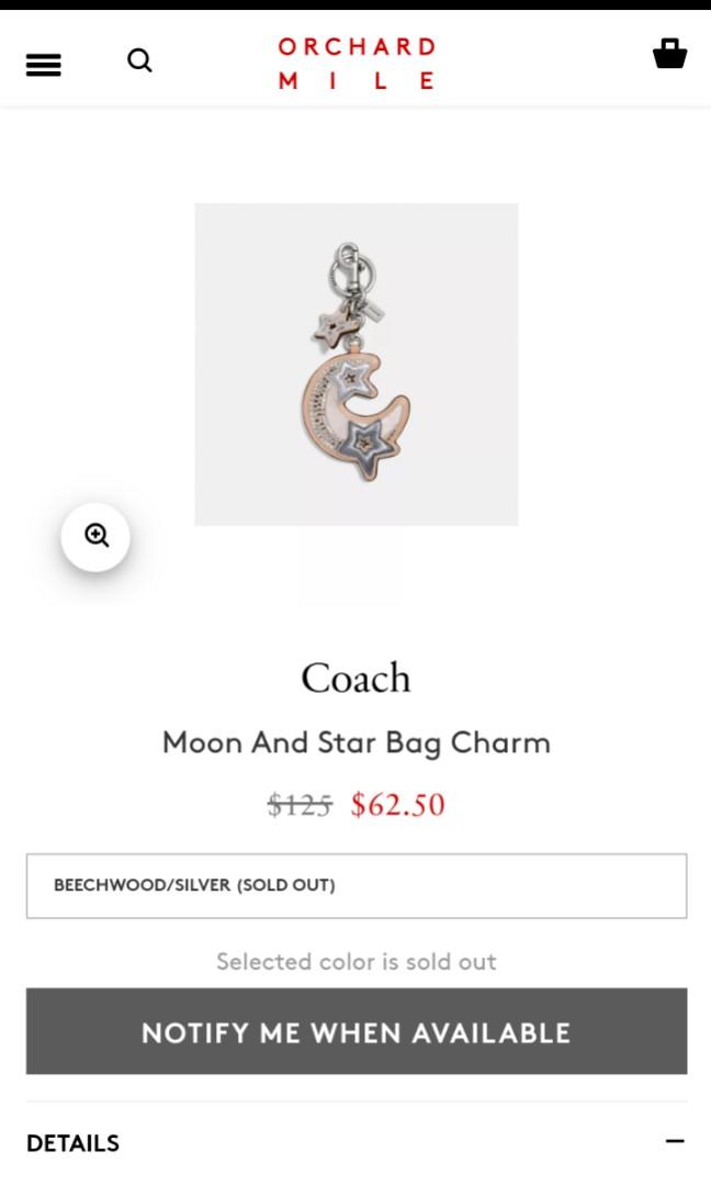 Coach star bag charm on sale