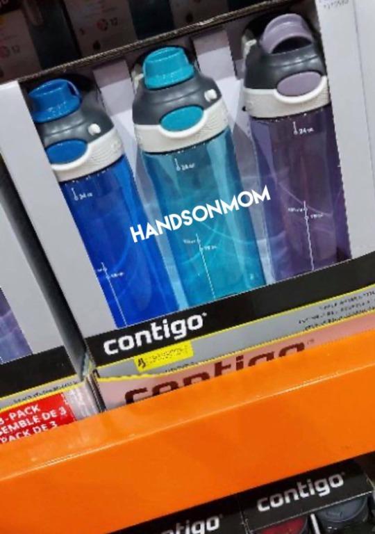 Contigo Autospout 24oz Chug Water Bottle, 3-pack