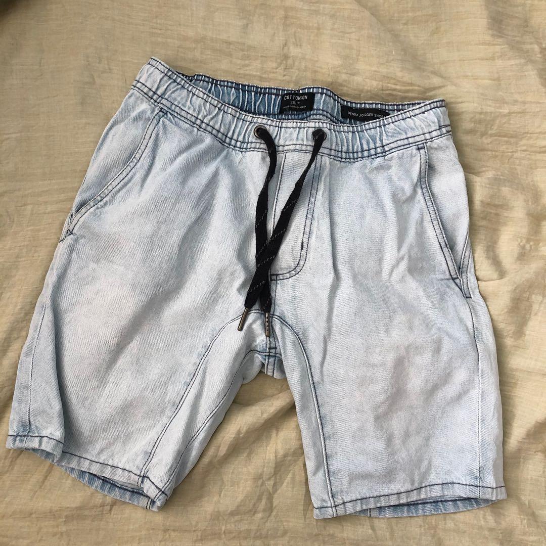 Mens cotton shop jogger shorts