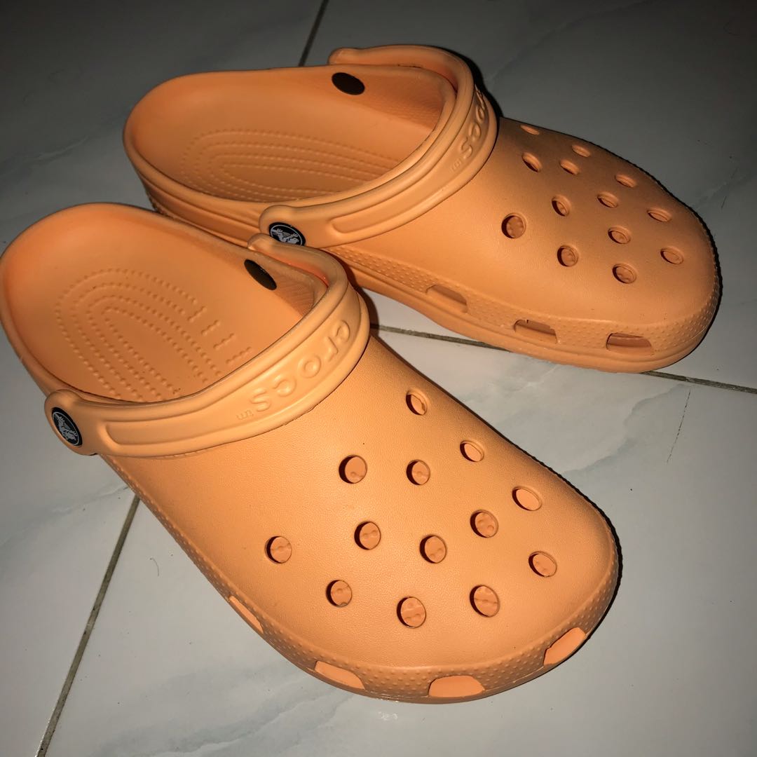 orange classic crocs
