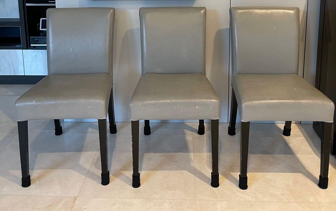Lowe pewter new arrivals leather dining chair