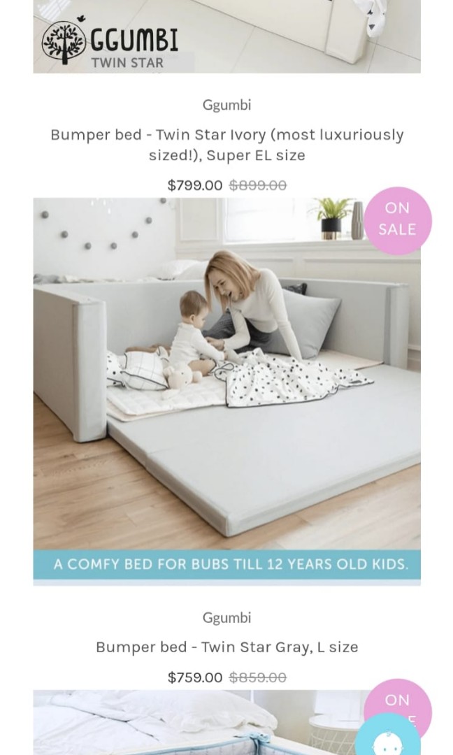Ggumbi bumper bed Babies Kids Baby Nursery Kids Furniture Childrens Beds on Carousell