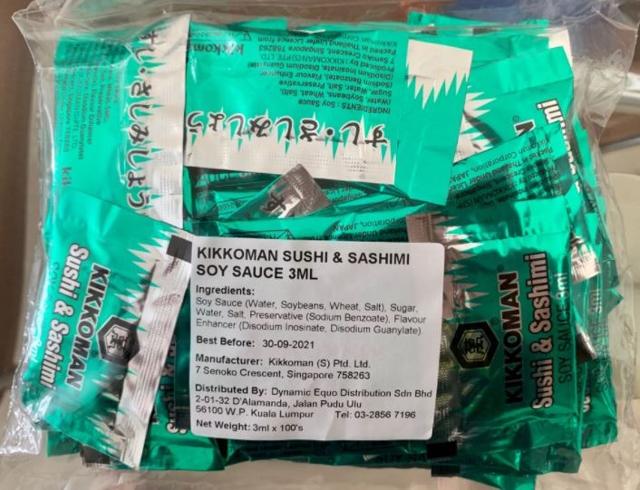 Halal Sushi & Sashimi Shoyu Soy Sauce Sachet (3ml x 100s), Food & Drinks, Spice & Seasoning on