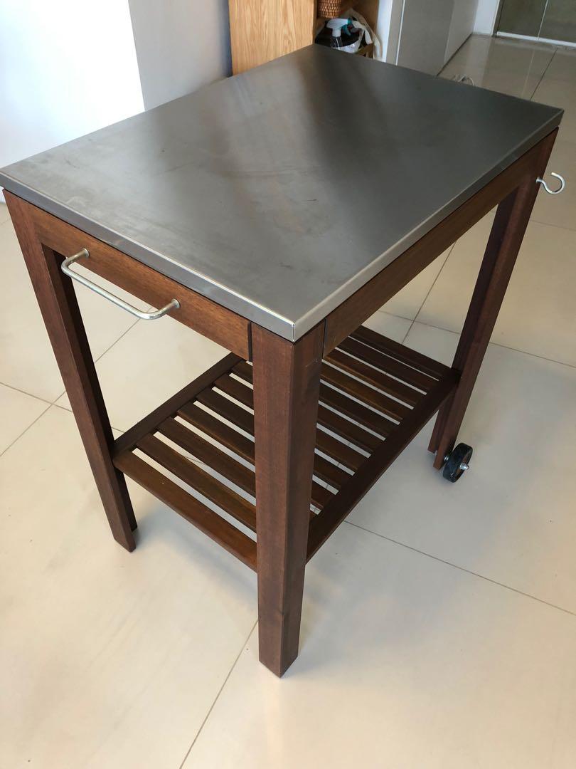 Ikea kitchen/outdoor table cart trolley, Furniture & Home Living