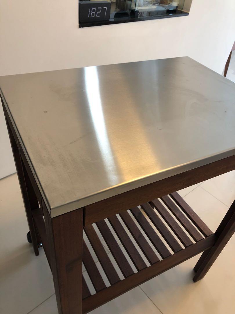 Ikea kitchen/outdoor table cart trolley, Furniture & Home Living