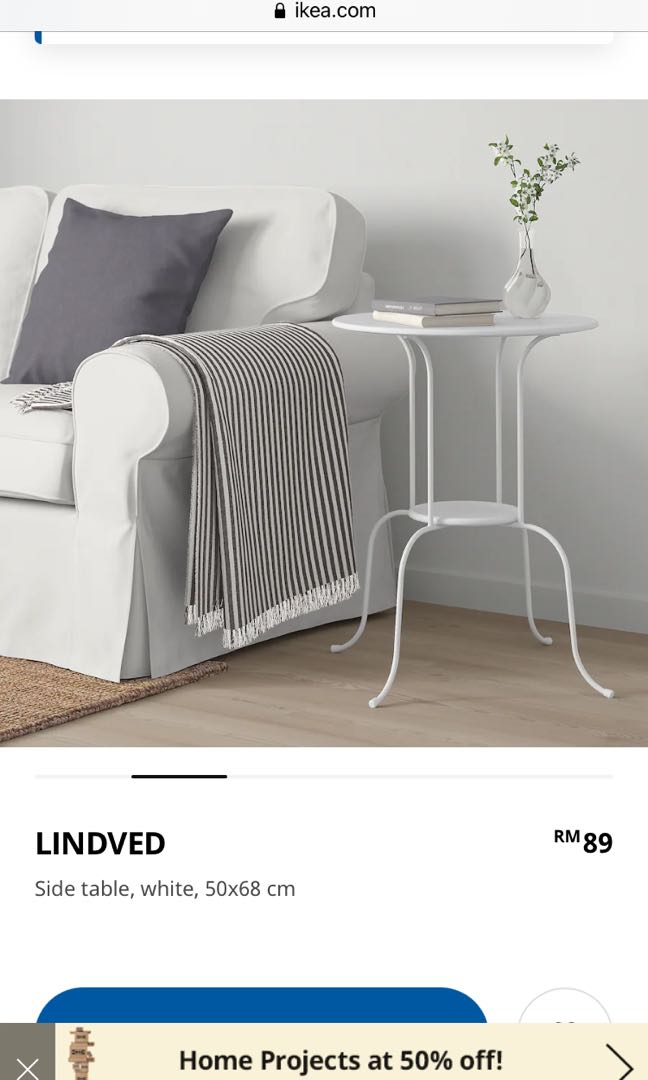 Ikea lindved deals side table white