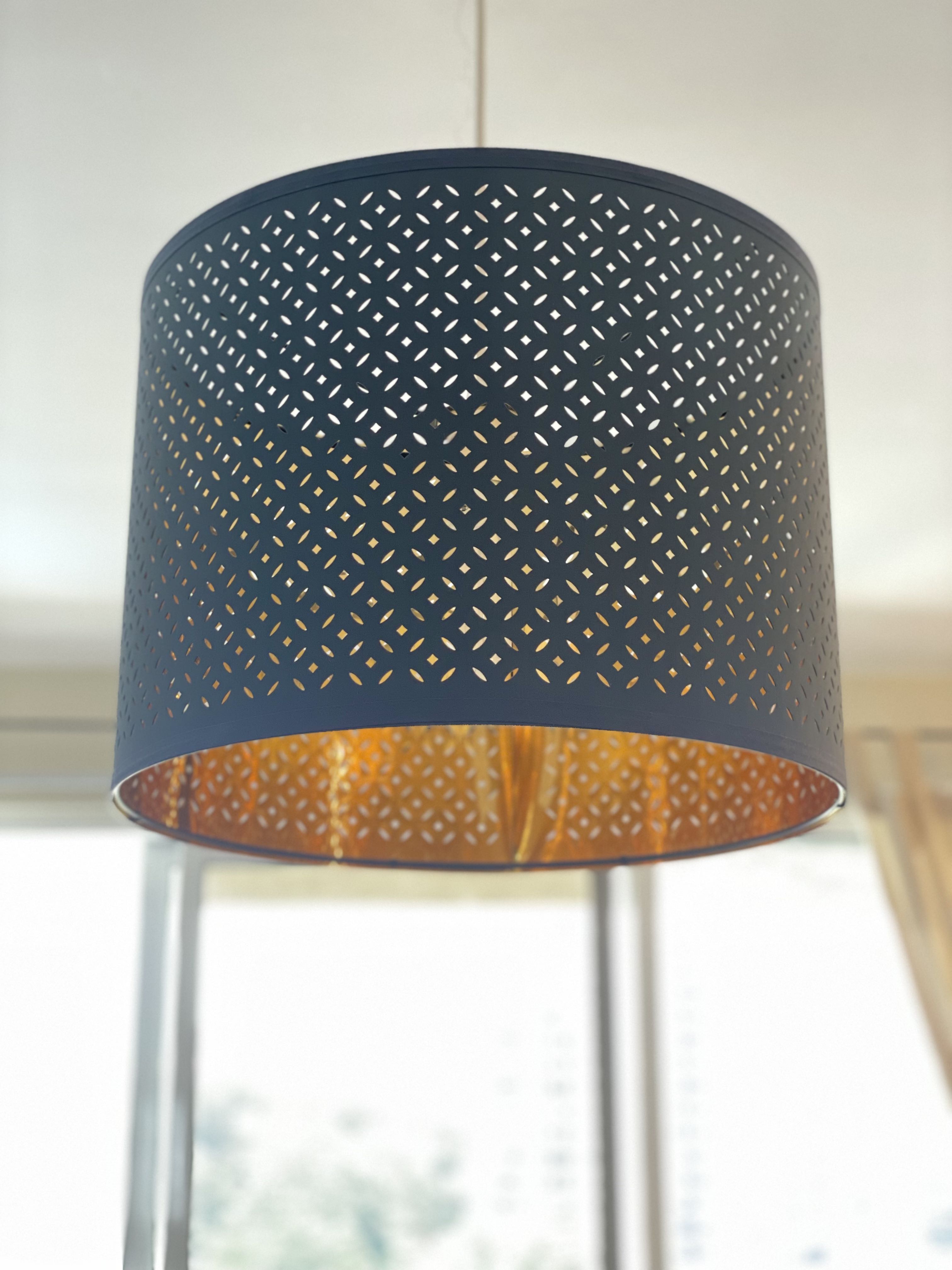 Ikea NYMO Perforated Large 23 Black&Brass Lamp Shade new-open box  (603.772.07) 