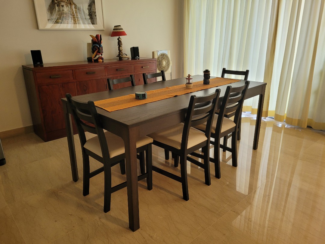 IKEA extendable dining set (8 seater), Furniture & Home Living ...