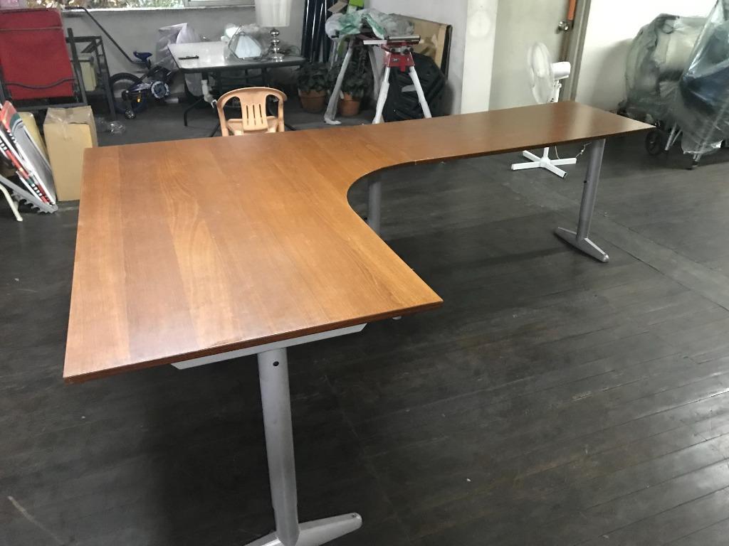 ikea Wooden Curve Office Table, Furniture & Home Living, Office