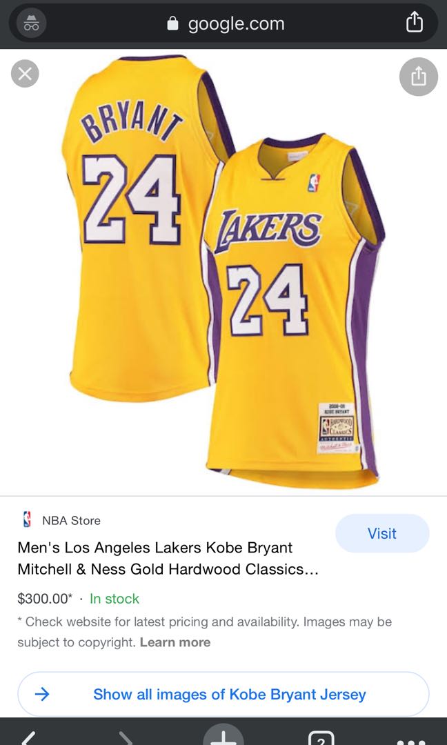 Instock NBA Los Angeles Lakers Kobe Bryant Sleeve Swingman Jersey, Men's  Fashion, Activewear on Carousell