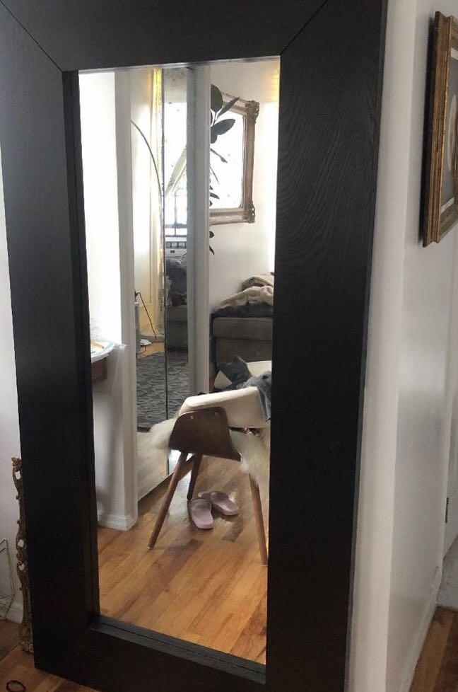 Large IKEA wood frame mirror Mongstad, Furniture & Home Living, Home