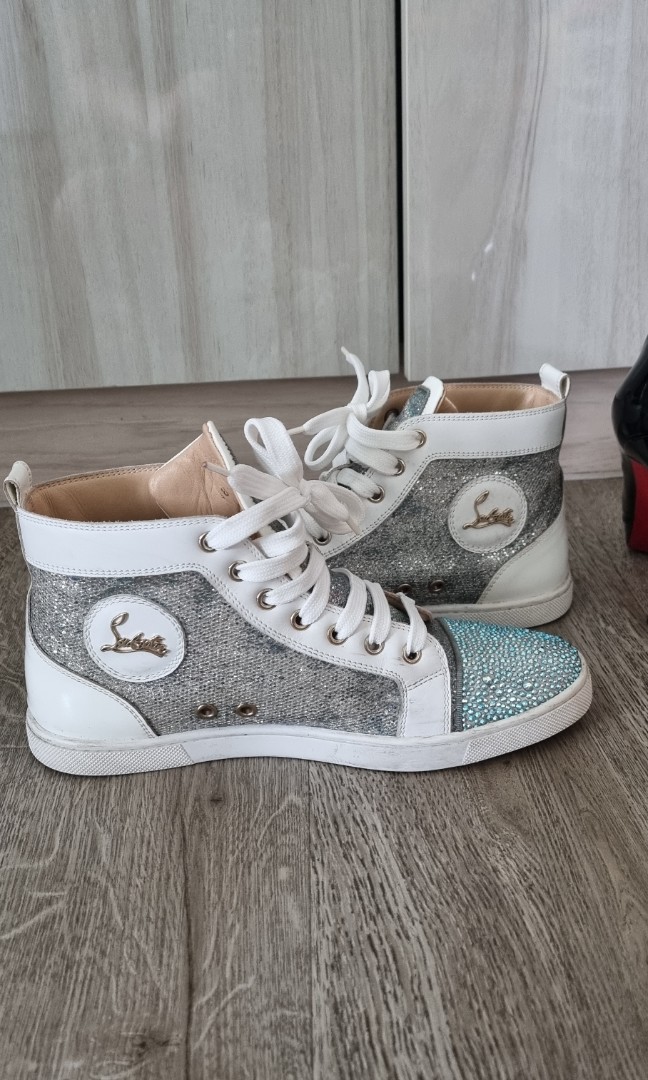 Christian Louboutin Louis Strass Silver, Men's Fashion, Footwear, Sneakers  on Carousell