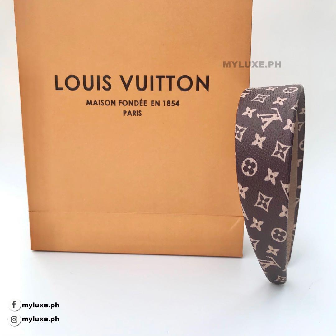 Louis Vuitton, Accessories, Louis Vuitton Monogram Headband Be Mindful  Hair M77394 White Silk Pvc Leather