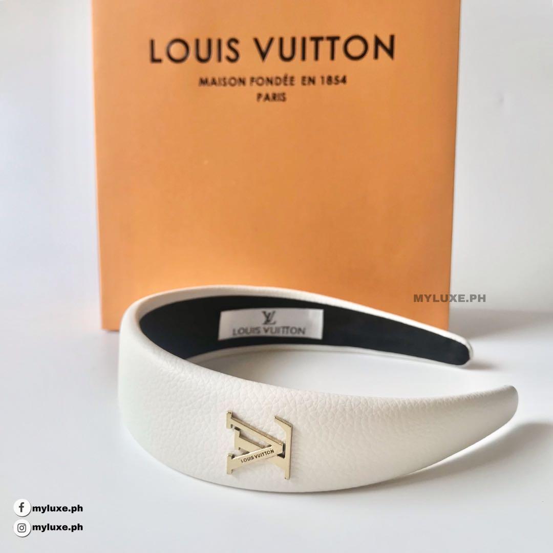 Louis Vuitton White Leather Headband, Women's Fashion, Watches