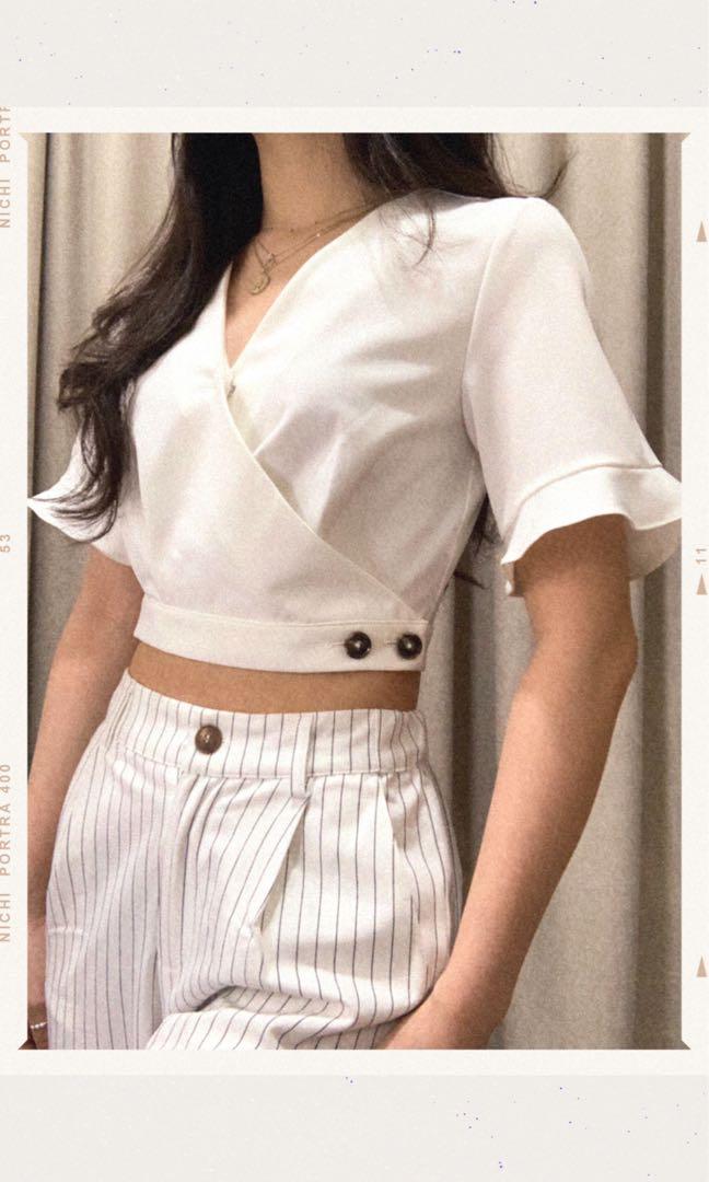 Crop top store office wear