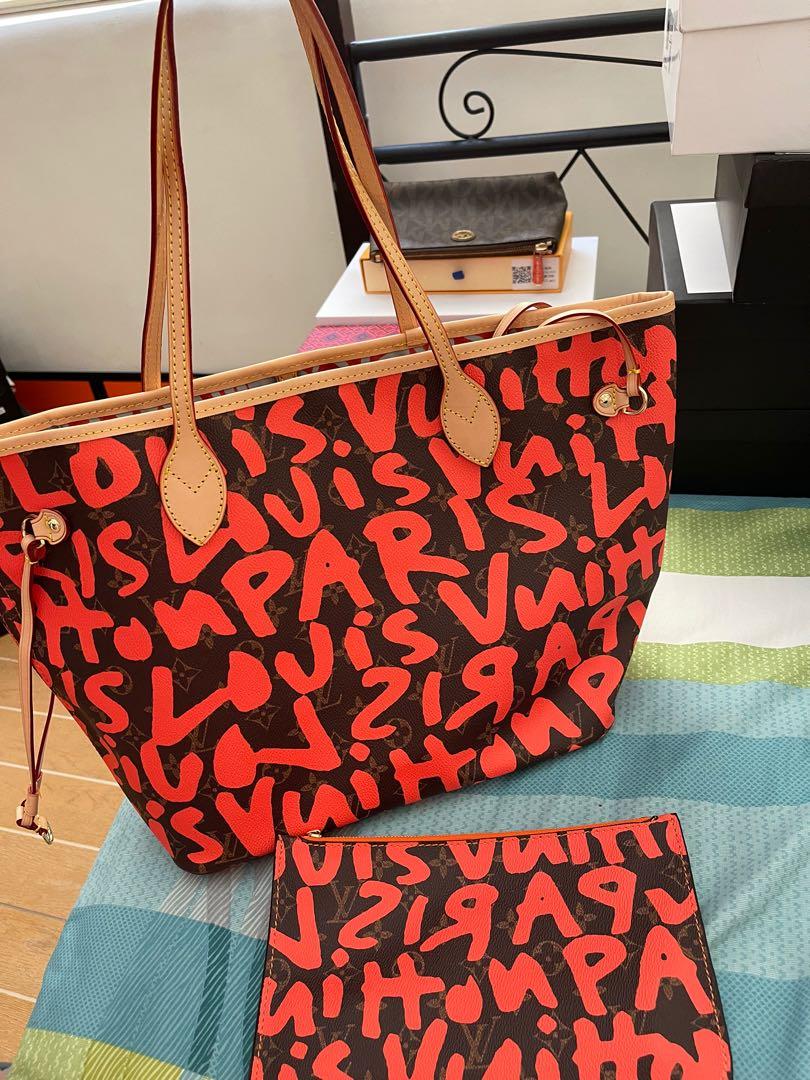 LV Graffiti neverfull MM, Luxury, Bags & Wallets on Carousell