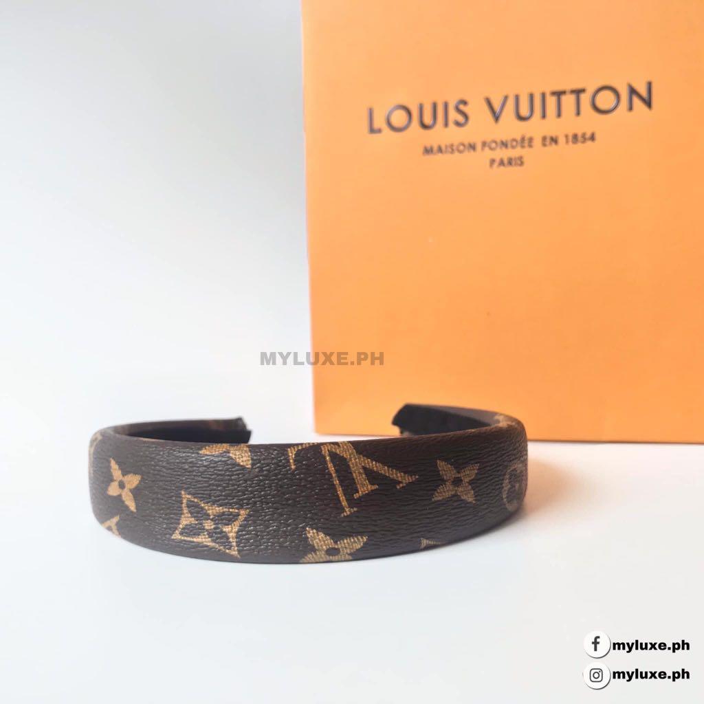 Louis Vuitton Hair band Headband Authentic Vintage LV Monogram logo leather  repurposed …