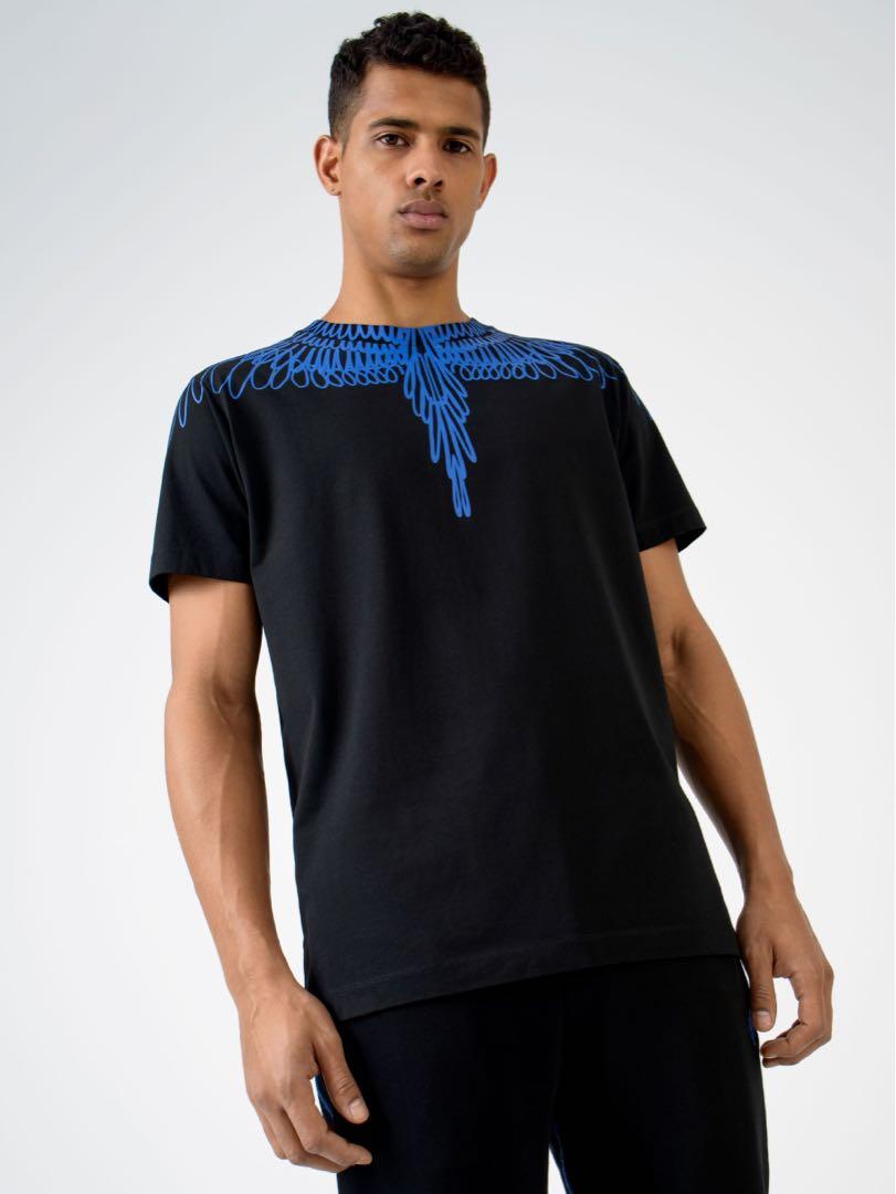 Burlon Pictorial Wings Tee Blue Black, Men's Tops & Tshirts & Polo on Carousell