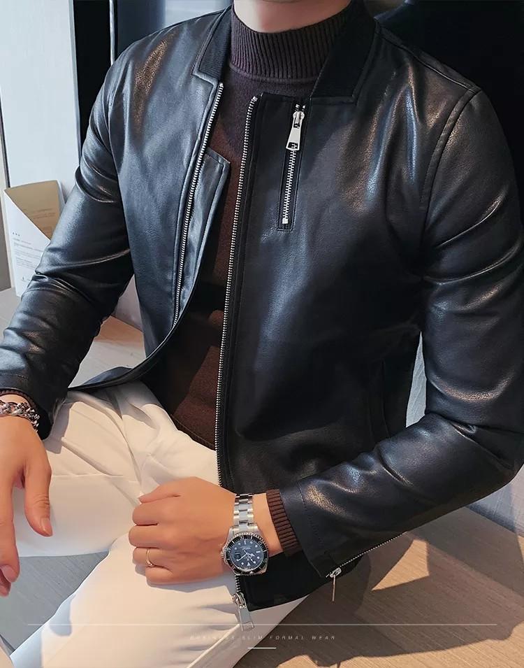 Mens leather jackets top windbreaker