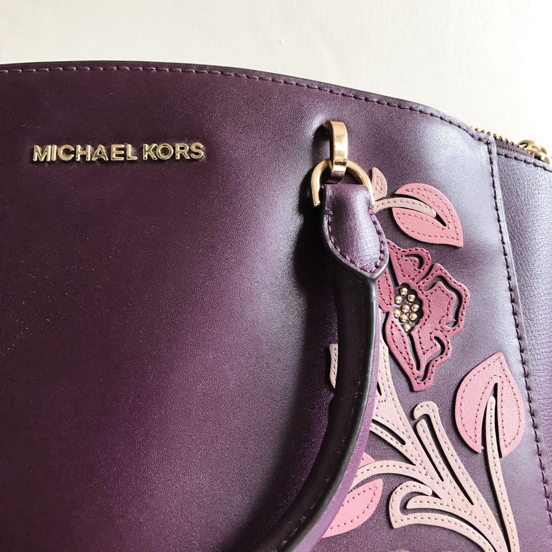 Michael Kors Plum Embroidered Handbag