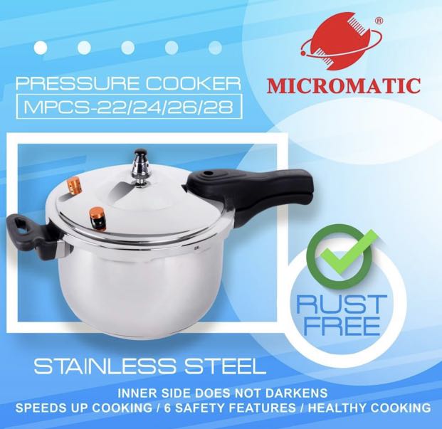 Micromatic Stainless Steel Pressure Cooker TV Home Appliances Kitchen Appliances Cookers on Carousell