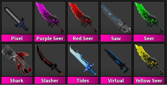 Roblox Murder Mystery 2 MM2 Godly/Ancients/Vintages Knife and Guns