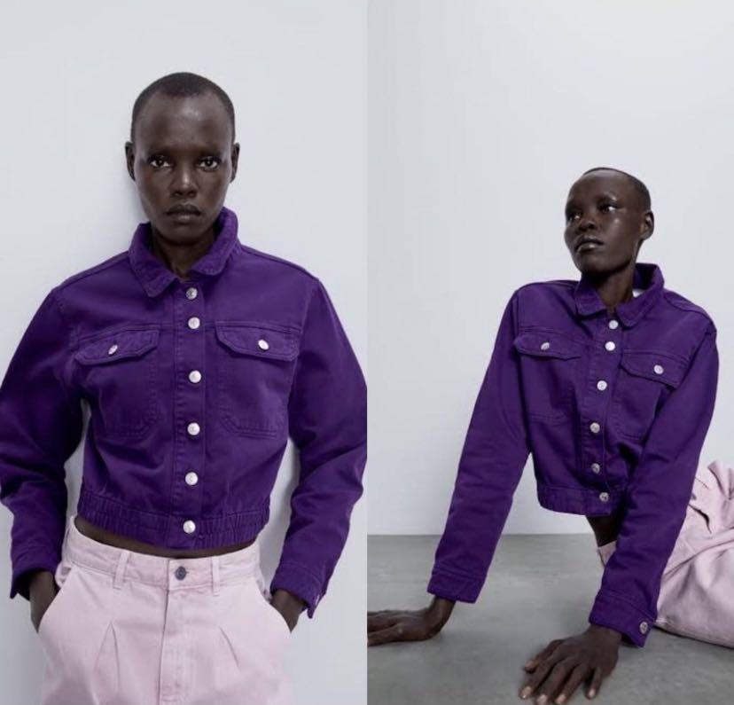 Zara purple denim jacket Clearance