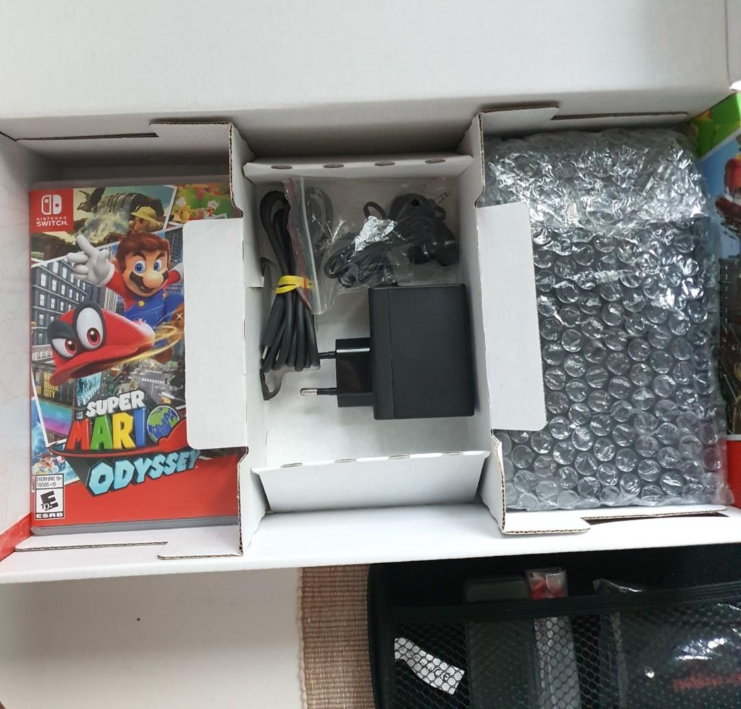 Nintendo Switch Super Mario Odyssey Bundle Complete Set Add Ons