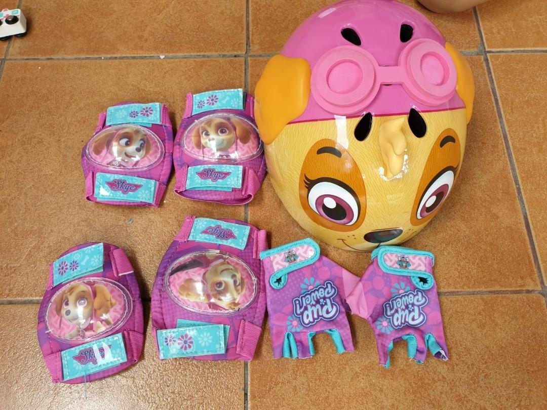 Paw patrol helmet and pads and gloves for bike girls toddlers kids