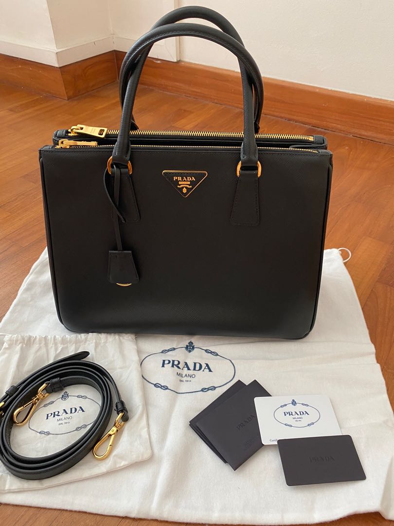 Large Prada Galleria Saffiano Leather Bag 1BA274, Black, 32*24*13.5cm
