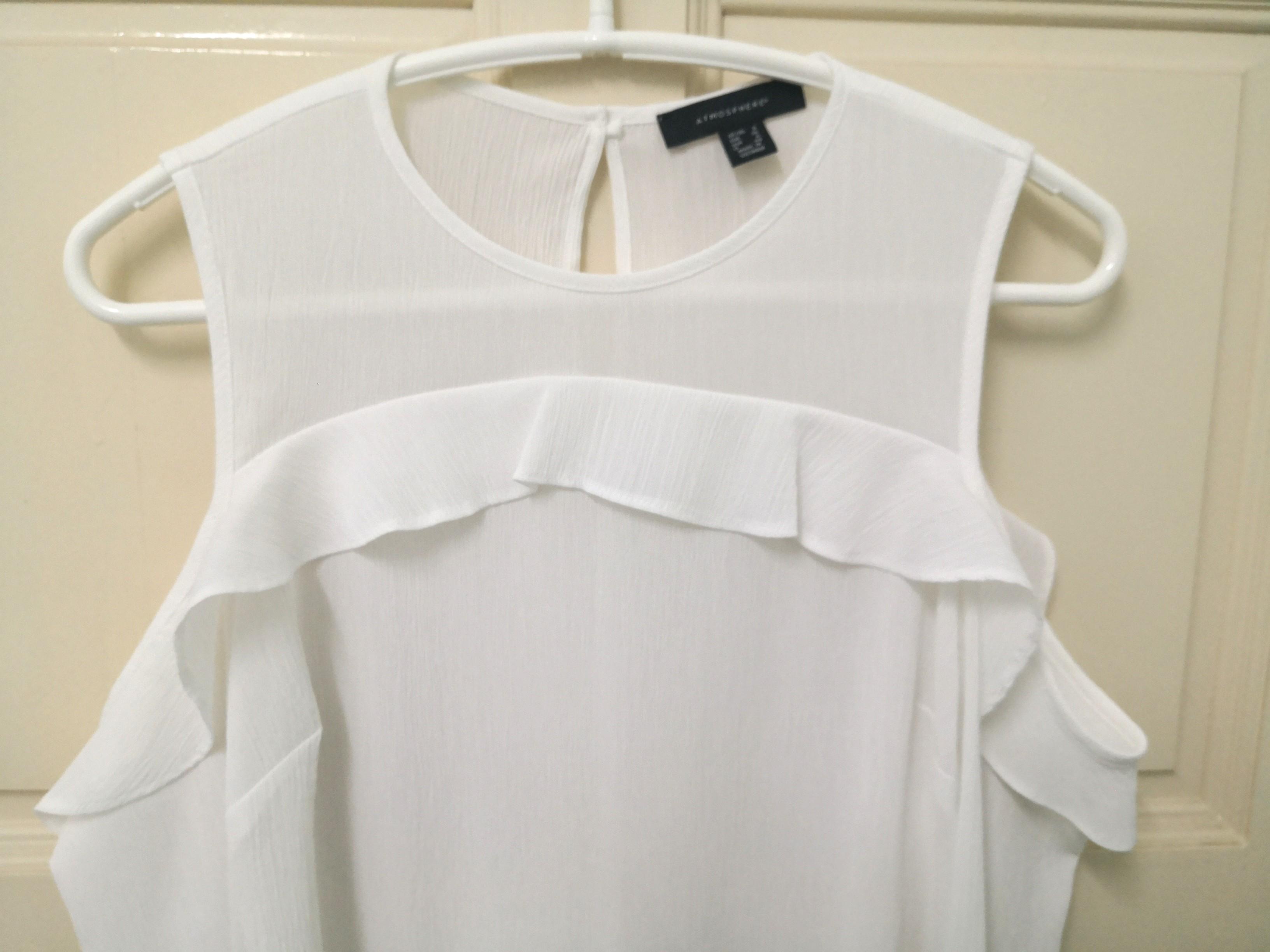 Primark White Cold Shoulder Flare Long Sleeve Top Women s Fashion