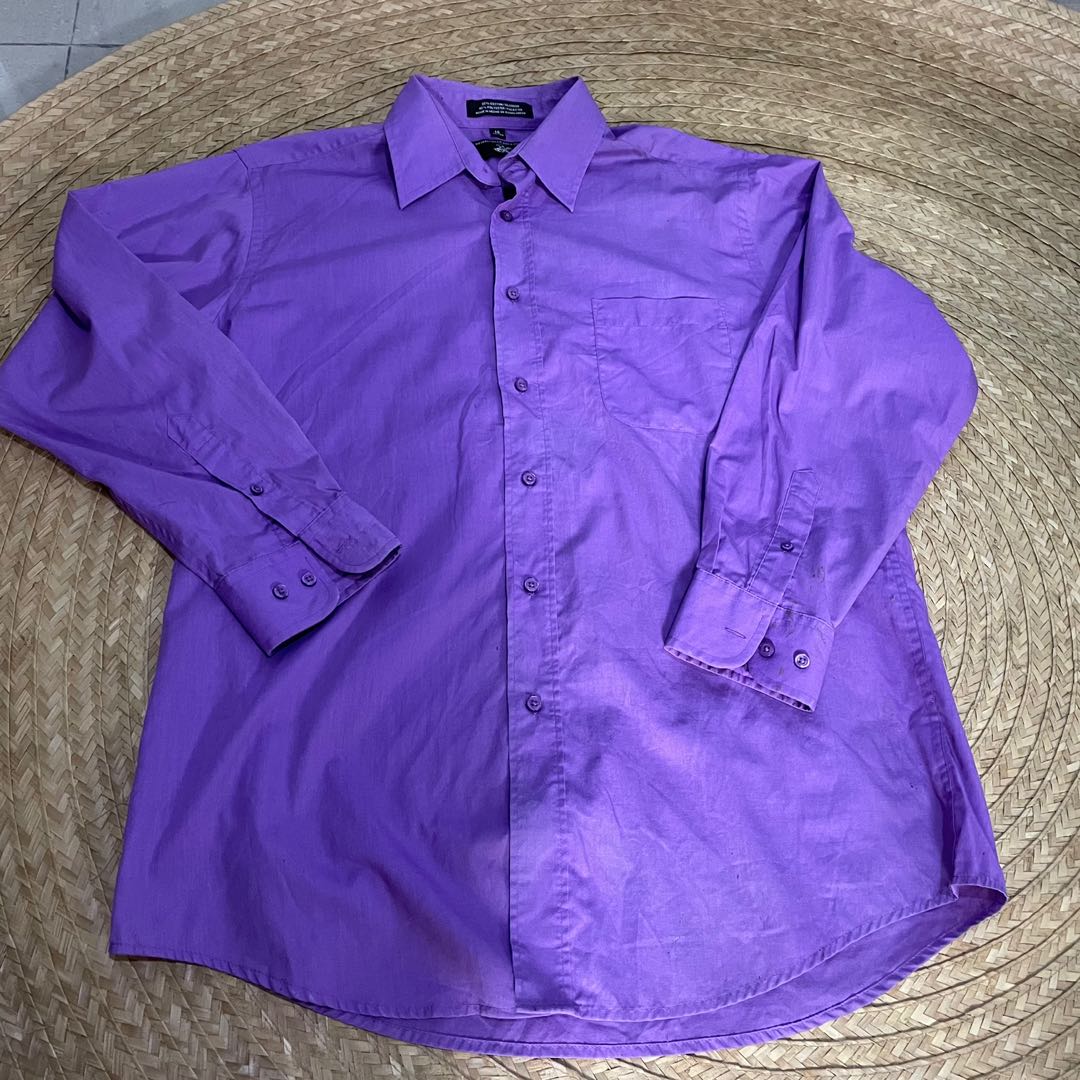 Purple mens xl polo formal longsleeves 