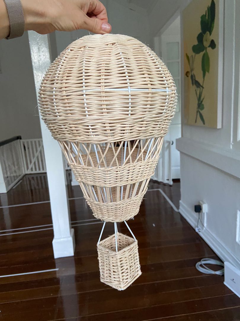 Rattan hot air balloon lampshade, Furniture & Home Living, Lighting