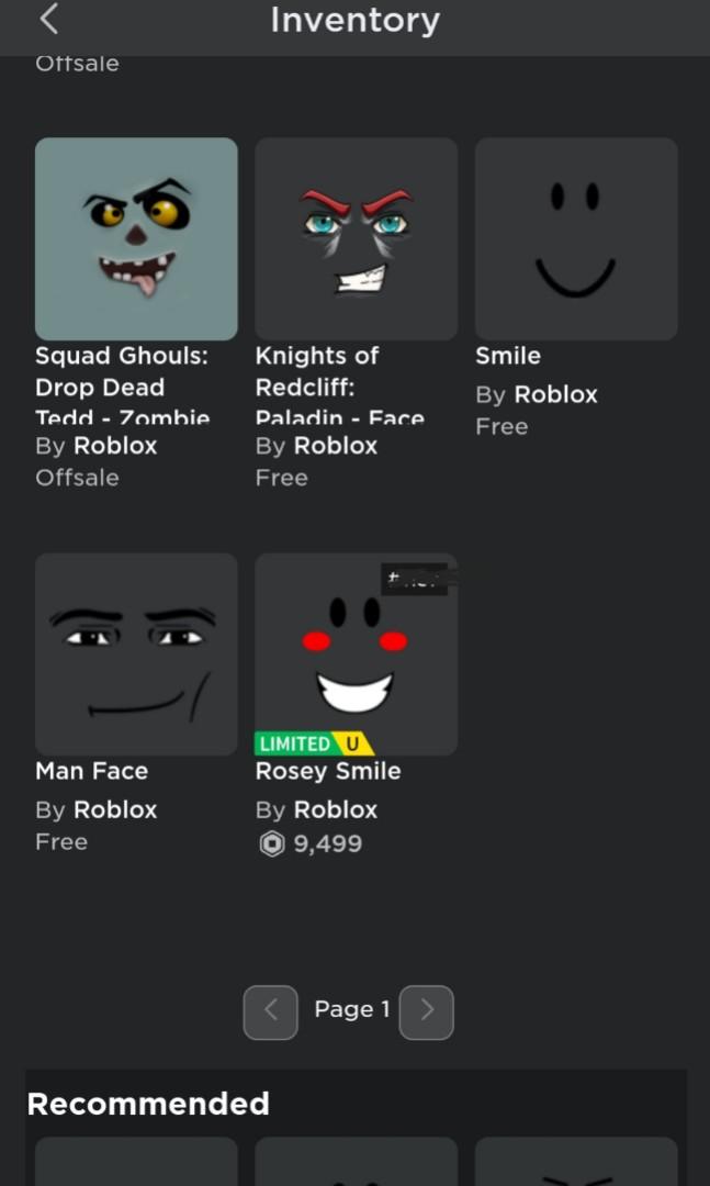Rosey Smile Roblox Limited Video Gaming Gaming Accessories In Game Products On Carousell - redcliff sugar egg roblox