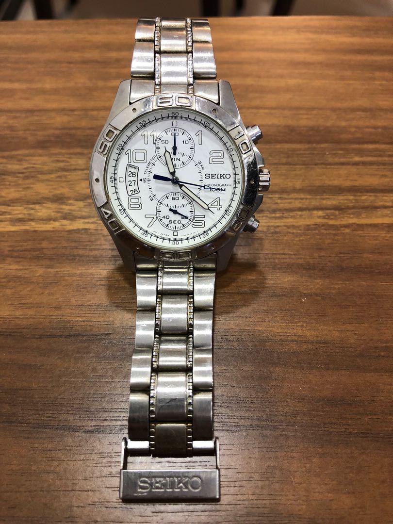 Seiko Chronograph Stainless Steel 7T94 0ALO Men s Fashion