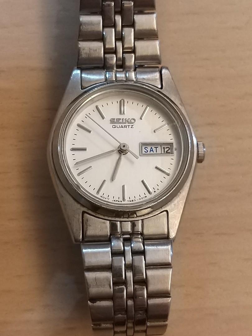 SEIKO VINTAGE LADIES QUARTZ WATCH 7N83-0011 SILVER TONE 精工女裝