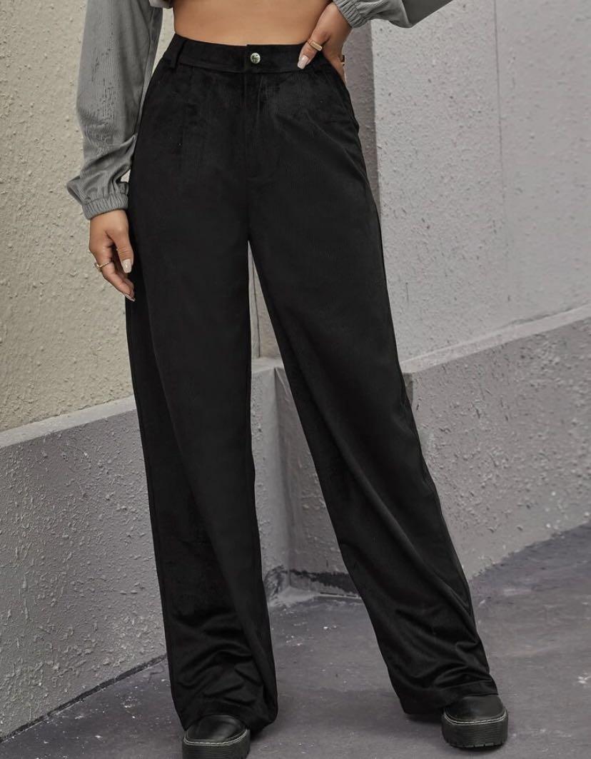 SHEIN High Waist Pocket Side Pants 