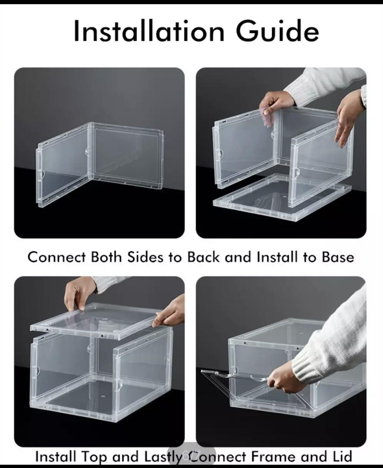 Sneaker Box (Category: Sneakers & Footwear) located in Singapore. Submitted by mike_07 (Listing ID 1094068921, Image 3). Description: Only have 5 boxes instock now!!! Get it before it’s out of stock and need wait for preorder. Sneaker Box for sale. 1 box - $12 4 box - $45 6 box - $60 Sneaker box size : 19cm x 26cm x 34.5cm Sneaker Box comes in transparent , red and black. One of the cheapest sneaker box in Carousell. Keep your sneakers arrange by