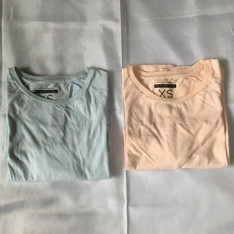Straightforward T-Shirt Bundle (Light Blue & Salmon Pink) (Category: Tshirts & Polo Shirts ) located in Quezon City. Submitted by paaangs (Listing ID 1093945650, Image 1). Description: Tag: XS Dimensions: • Length: 25 inches • Width: 14 inches Rfs: Decluttering Used once Individual Price: 170 each Issue: Salmon Pink shirt has washable small stain (see picture number 6) Pm me for more details Colors may vary due to lighting.
