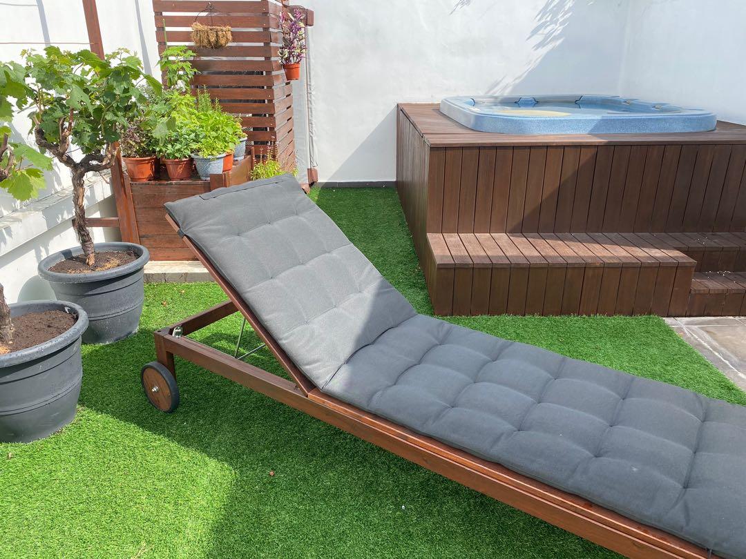 Outdoor Sun Bed Chair IKEA APPLARO Sun lounger Furniture Home Living Outdoor Furniture on Carousell