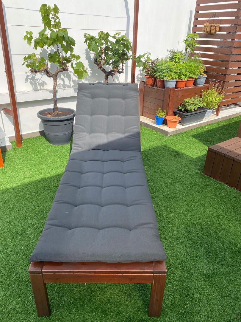 Outdoor Sun Bed Chair IKEA APPLARO Sun lounger Furniture Home Living Outdoor Furniture on Carousell